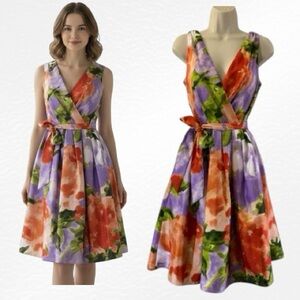 Jones New York Floral Fit & Flare Dress Size 6